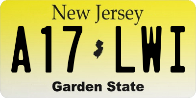 NJ license plate A17LWI