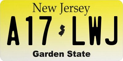NJ license plate A17LWJ
