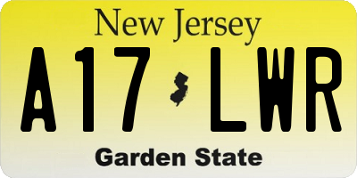 NJ license plate A17LWR