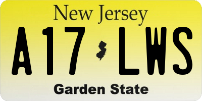 NJ license plate A17LWS
