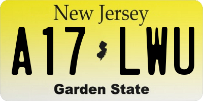 NJ license plate A17LWU