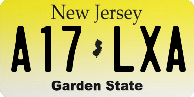 NJ license plate A17LXA