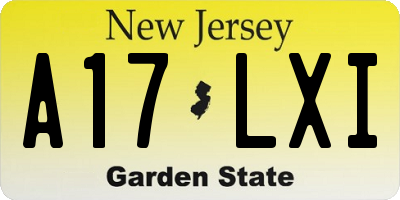 NJ license plate A17LXI