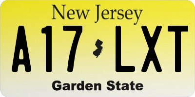NJ license plate A17LXT