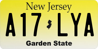 NJ license plate A17LYA