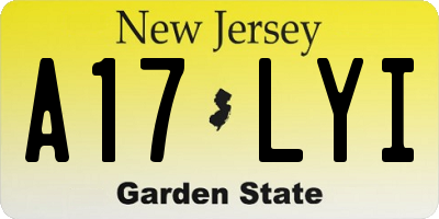 NJ license plate A17LYI