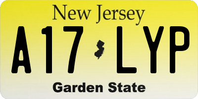 NJ license plate A17LYP
