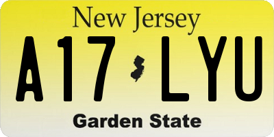 NJ license plate A17LYU