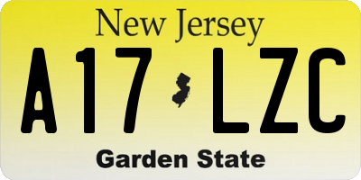 NJ license plate A17LZC