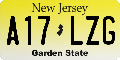 NJ license plate A17LZG