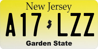 NJ license plate A17LZZ