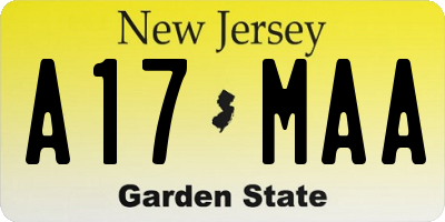 NJ license plate A17MAA