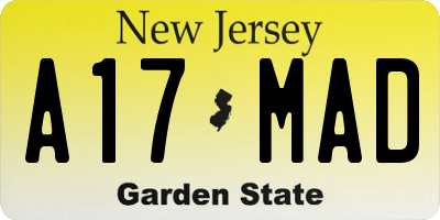 NJ license plate A17MAD