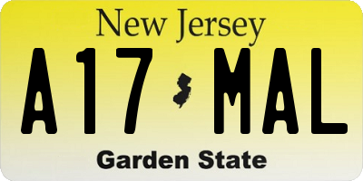 NJ license plate A17MAL