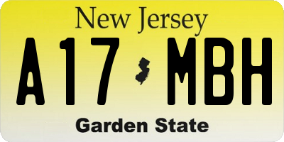 NJ license plate A17MBH