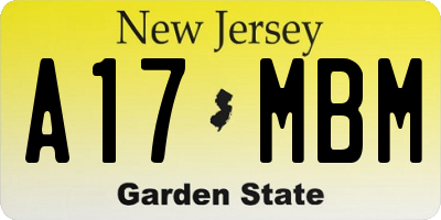 NJ license plate A17MBM