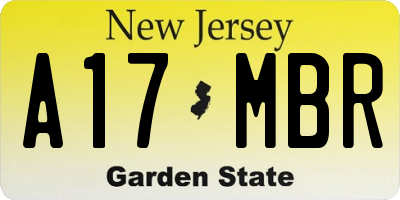 NJ license plate A17MBR