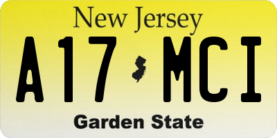 NJ license plate A17MCI