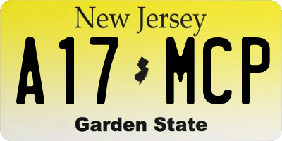 NJ license plate A17MCP