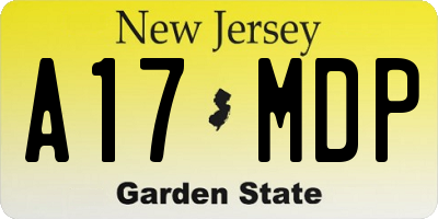 NJ license plate A17MDP