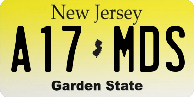 NJ license plate A17MDS