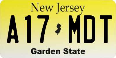 NJ license plate A17MDT
