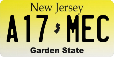NJ license plate A17MEC