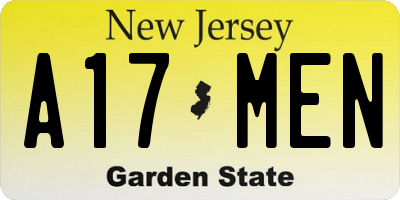 NJ license plate A17MEN