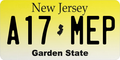NJ license plate A17MEP