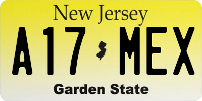 NJ license plate A17MEX