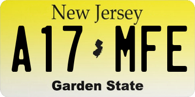 NJ license plate A17MFE