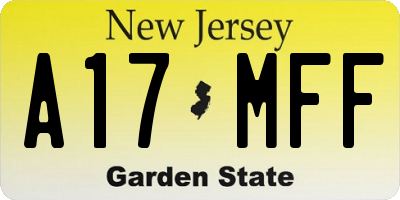 NJ license plate A17MFF