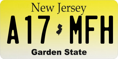 NJ license plate A17MFH