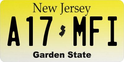 NJ license plate A17MFI