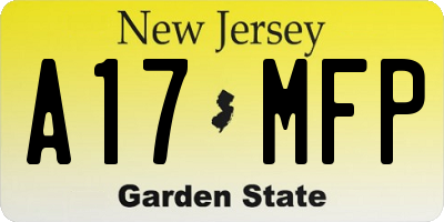 NJ license plate A17MFP
