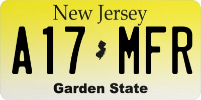 NJ license plate A17MFR