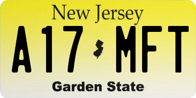NJ license plate A17MFT