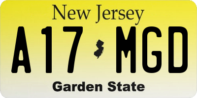 NJ license plate A17MGD