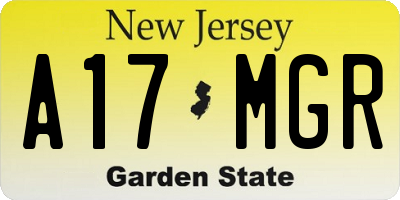 NJ license plate A17MGR
