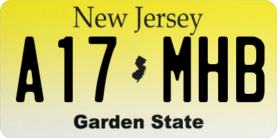 NJ license plate A17MHB