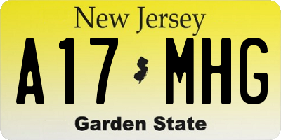 NJ license plate A17MHG