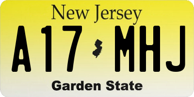 NJ license plate A17MHJ