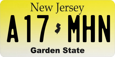 NJ license plate A17MHN
