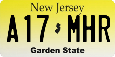 NJ license plate A17MHR