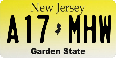 NJ license plate A17MHW