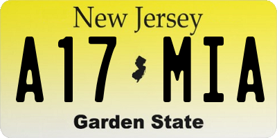 NJ license plate A17MIA