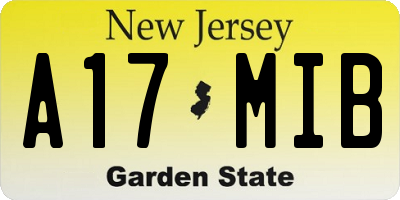 NJ license plate A17MIB