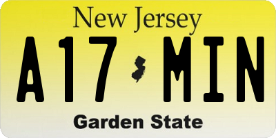 NJ license plate A17MIN