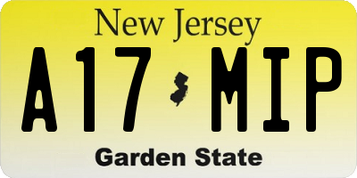NJ license plate A17MIP