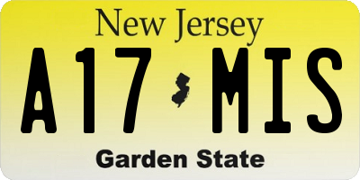 NJ license plate A17MIS